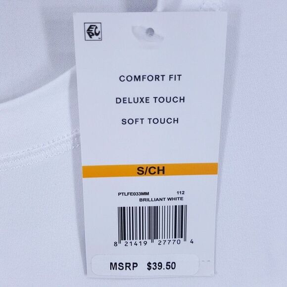 PERRY ELLIS Shirt Mens Small White Pullover Crew Deluxe Touch Soft Comfort - Picture 4 of 8